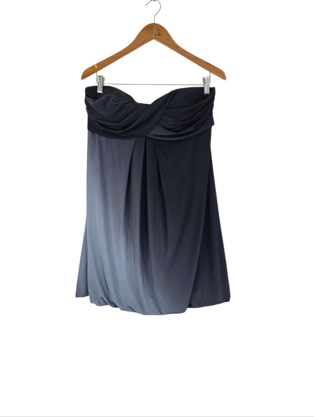 Xscape Joanna Chen Womens Ombre Gray Black Strapless Cocktail Mini Dress size 12